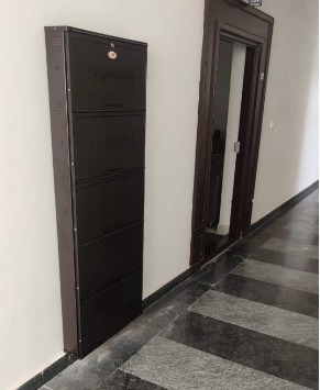 Brown color wall metal Shoe rack India